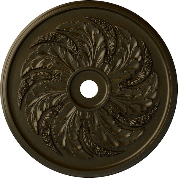 Ekena Millwork Sellek Ceiling Medallion (Fits Canopies up to 9"), Hand-Painted Green Gold, 42 1/8"OD x 1 7/8"P CM42SKGGS - main